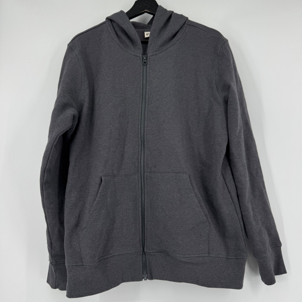 Pact Mens XL Organic Cotton Full Zip Hoodie Charcoal Gray Sweatshirt